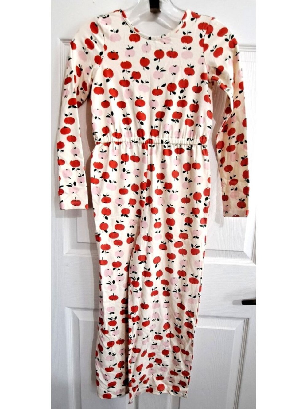 Hanna Andersson Girl's 10 Multicolor Apple Print  Long Sleeve Jumpsuit